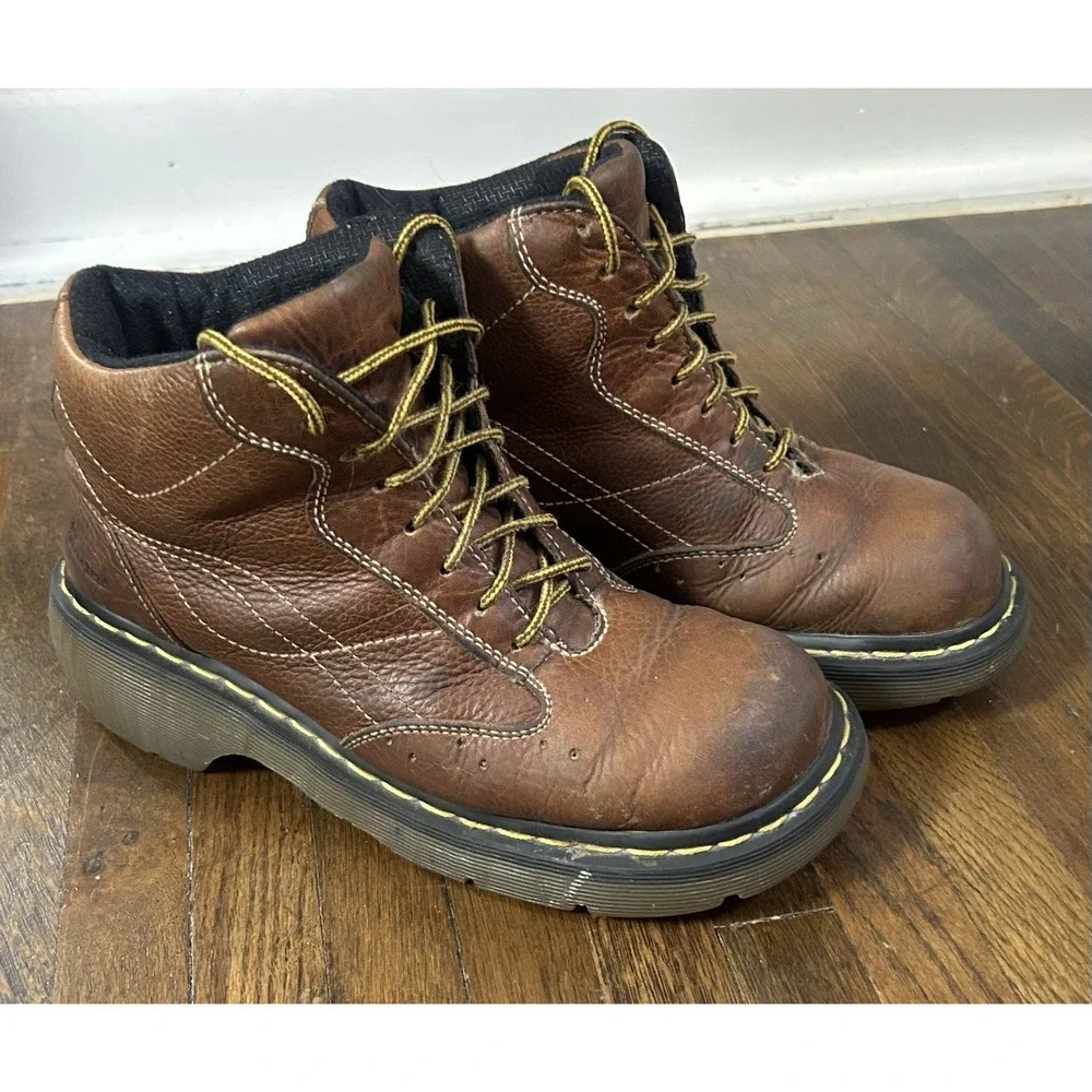 Men's Doc‎ Dr. Martins Y2K Vintage Brown Lace Up Chunky Platform Boots Size 8